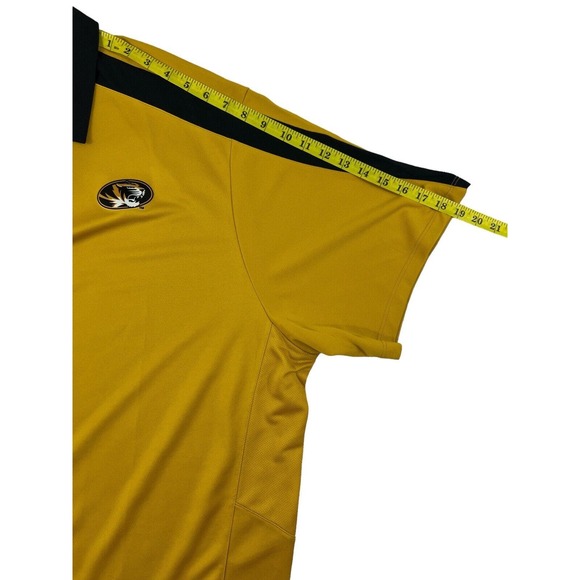 Nike Dri-Fit Men Yellow Short Sleeve Pullover Polo Sz 3XL Missouri Tigers Logo - Picture 4 of 7